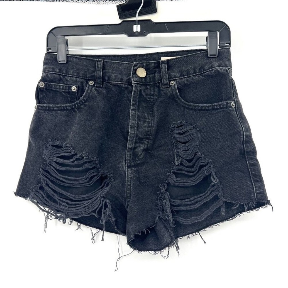 ASOS Black Distressed Jean Shorts